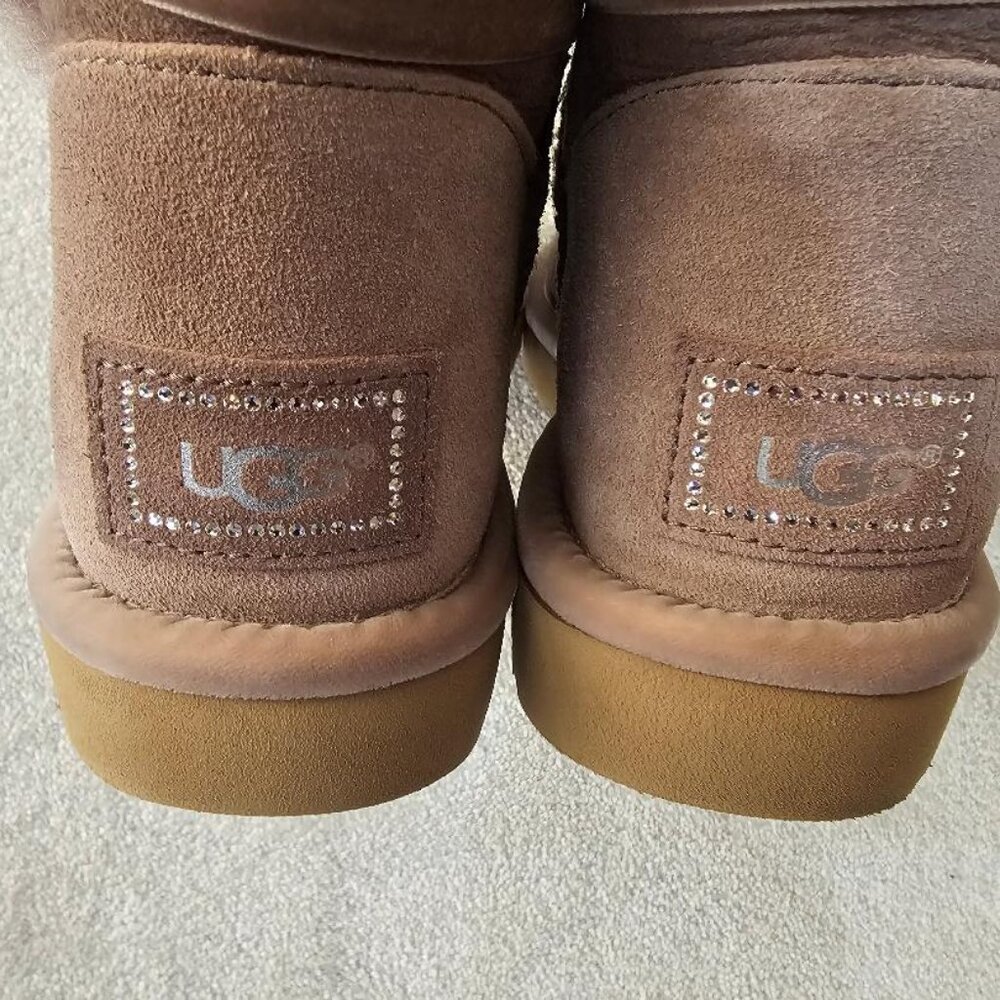 UGG Karlie Brooch Crystal Bling Bootie in Stormy Grey - Picture 6 of 12